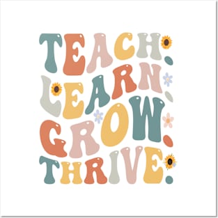 Graphic Tees for Teachers, Teach, Learn, Grow, Thrive, Best Gift Ever,  Teacher Lifestyle,  Teacher T-shirts Posters and Art